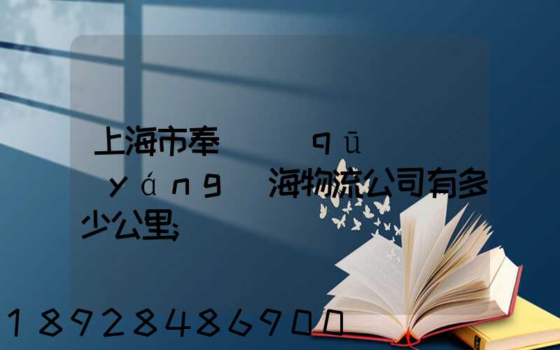 上海市奉賢區(qū)離揚(yáng)海物流公司有多少公里