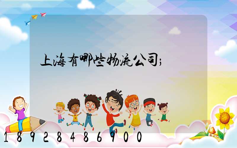 上海有哪些物流公司