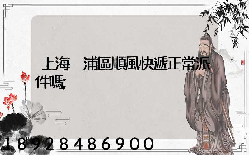 上海黃浦區順風快遞正常派件嗎