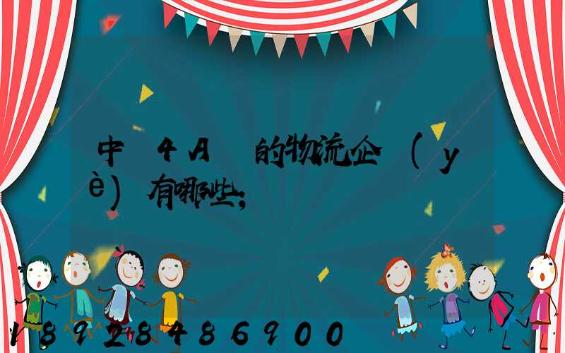 中國4A級的物流企業(yè)有哪些