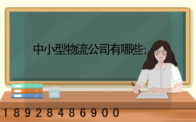 中小型物流公司有哪些