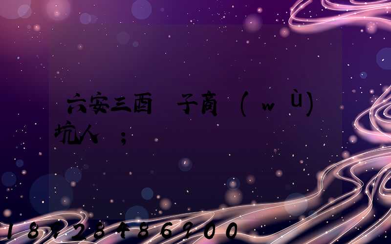六安三酉電子商務(wù)坑人嗎