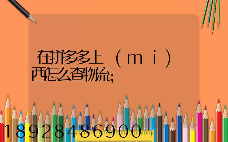 在拼多多上買(mǎi)東西怎么查物流