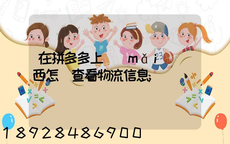 在拼多多上買(mǎi)東西怎樣查看物流信息