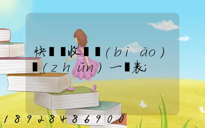 快遞費收費標(biāo)準(zhǔn)一覽表