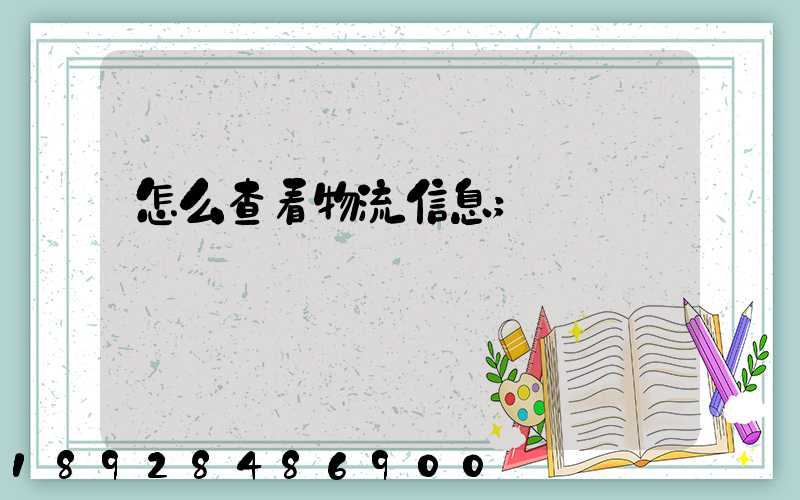 怎么查看物流信息