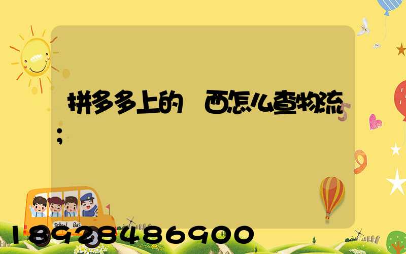 拼多多上的東西怎么查物流