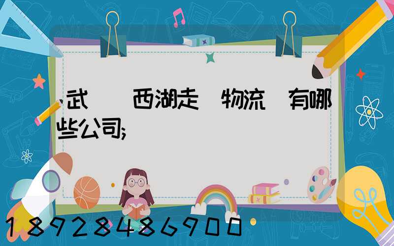 武漢東西湖走馬物流園有哪些公司