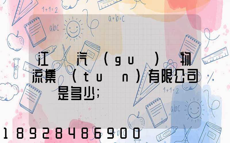 江蘇蘇汽國(guó)際物流集團(tuán)有限公司電話是多少