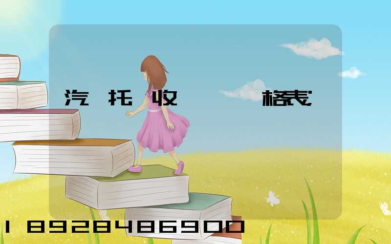 汽車托運收費標準價格表