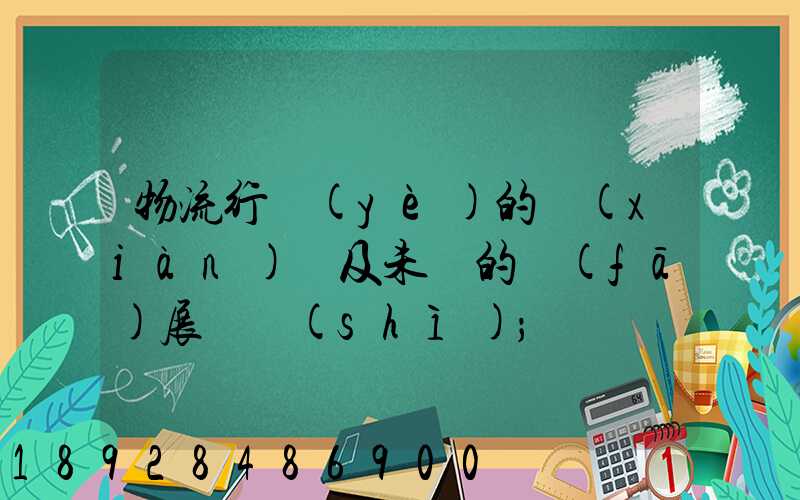 物流行業(yè)的現(xiàn)狀及未來的發(fā)展趨勢(shì)