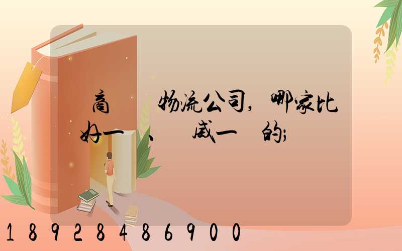 電商倉儲物流公司,哪家比較好一點、權威一點的